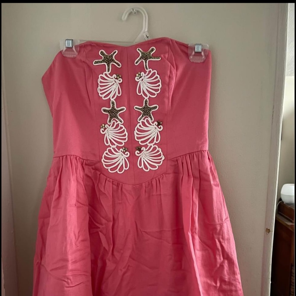 Pink strapless dress